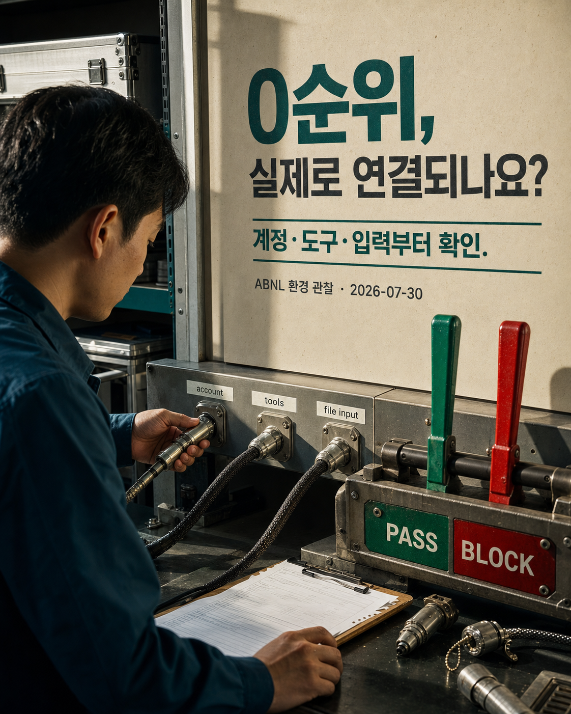 계정·도구·입력 연결 상태를 먼저 확인하는 실행 가능성 게이트