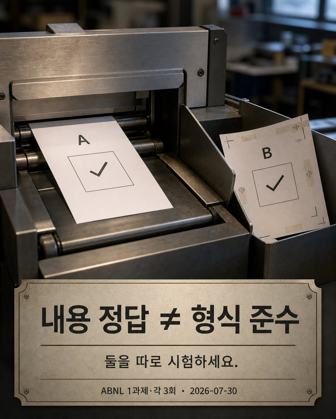 내용 판단과 출력 형식 준수를 별도로 확인하는 장면
