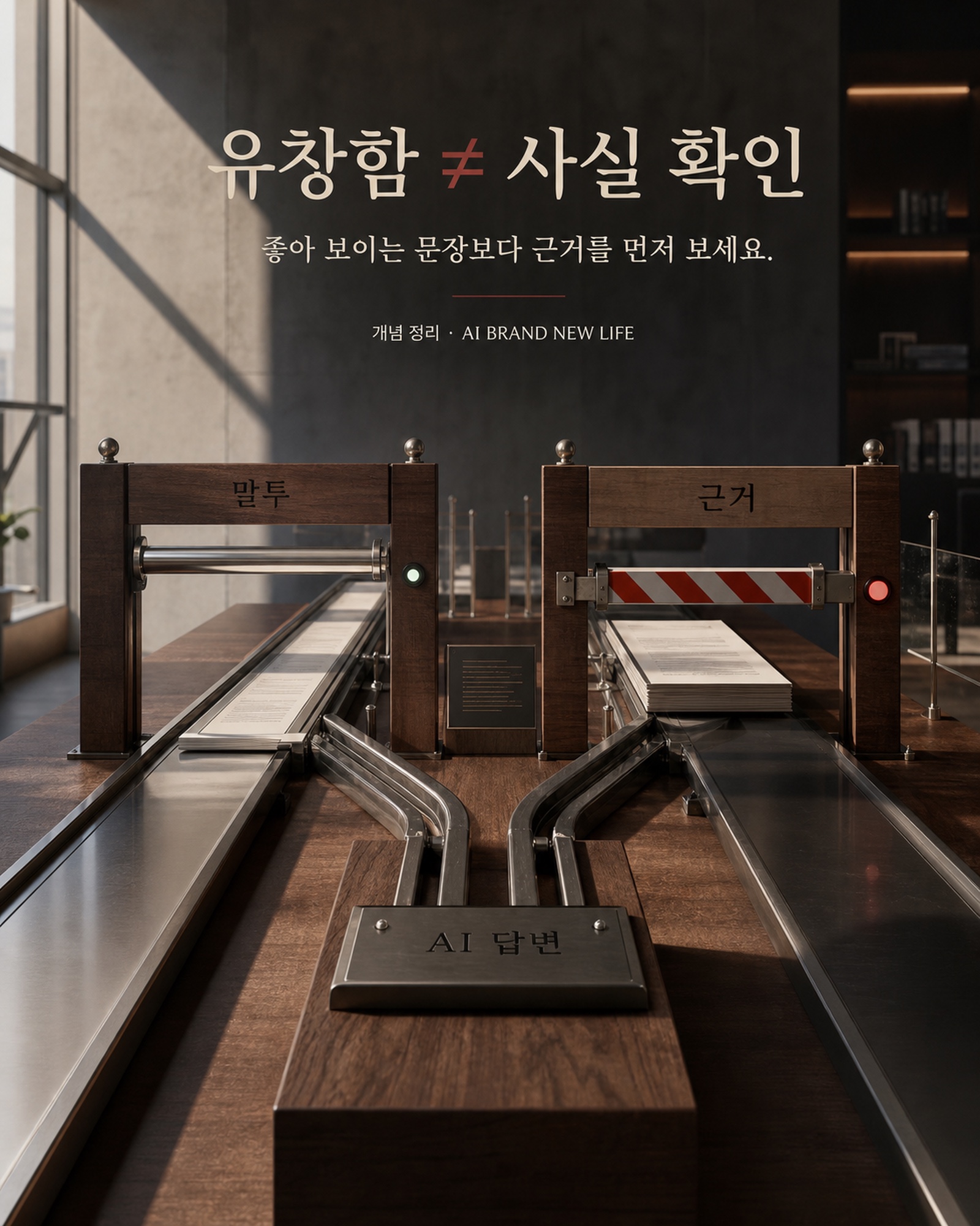 유창한 말투와 검증된 근거를 구분하는 장면