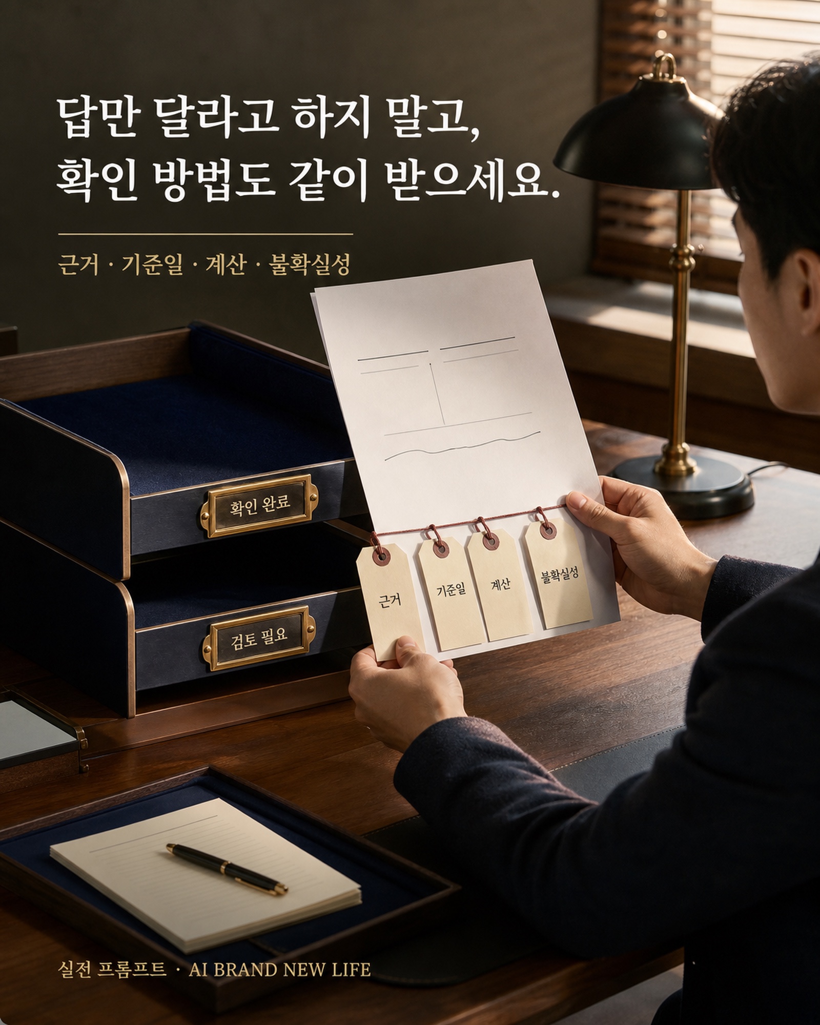 검증 가능한 형식으로 답변을 요청하는 장면