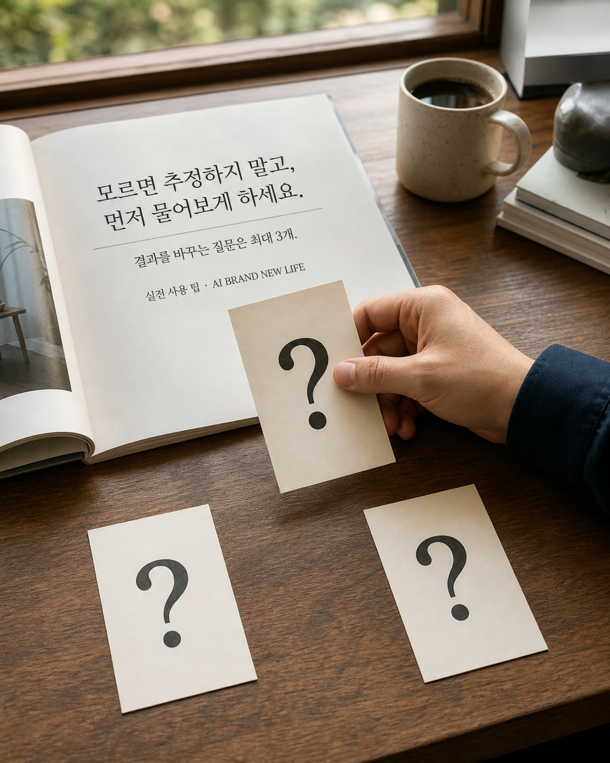 추정 대신 세 가지 확인 질문을 먼저 고르는 장면
