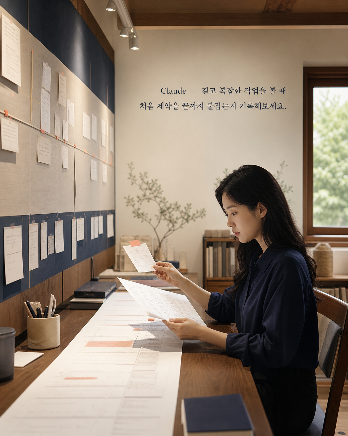 긴 문서와 여러 단계의 제약을 이어가는 Claude 작업실