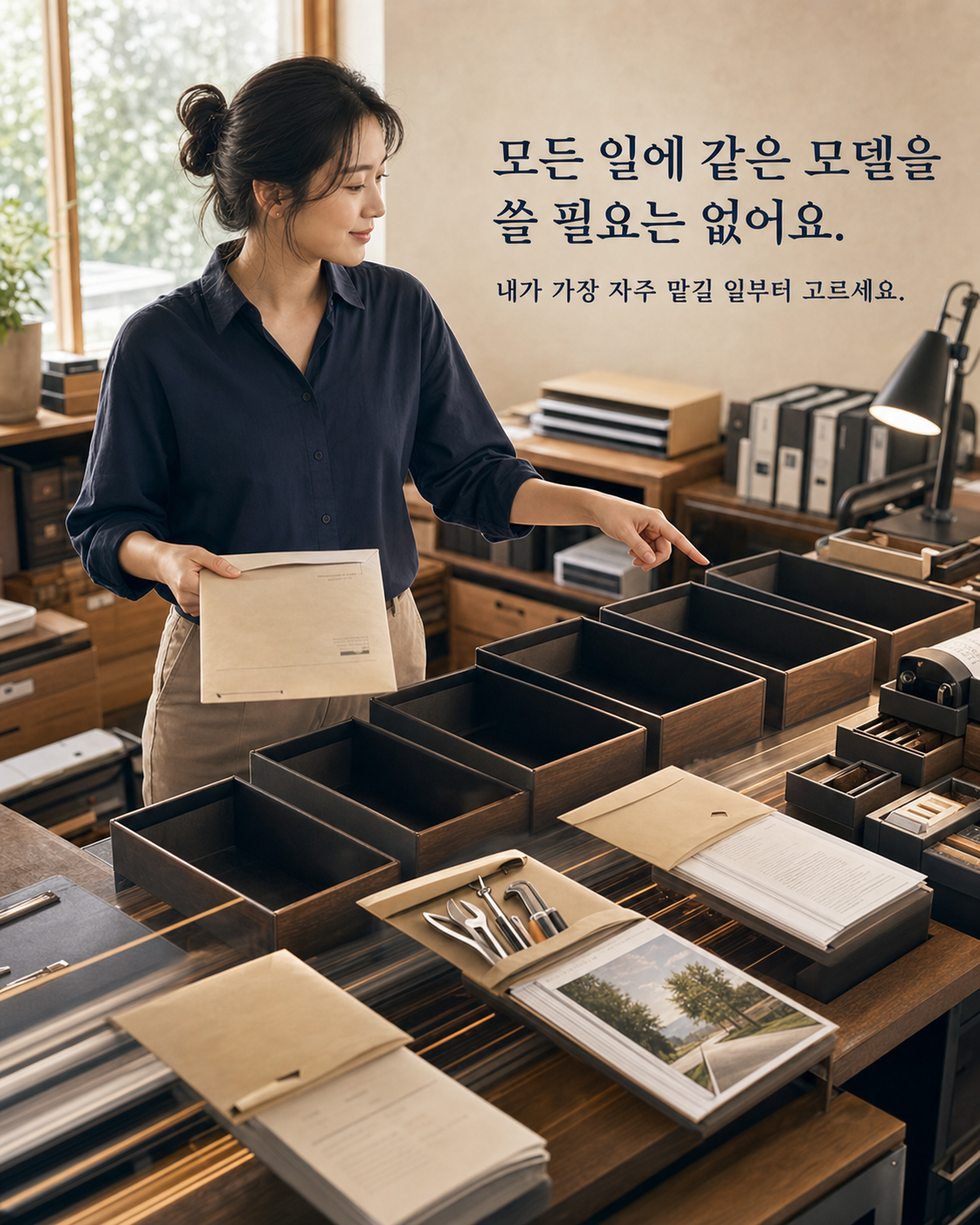 업무 유형에 따라 서로 다른 모델 후보를 배정하는 장면