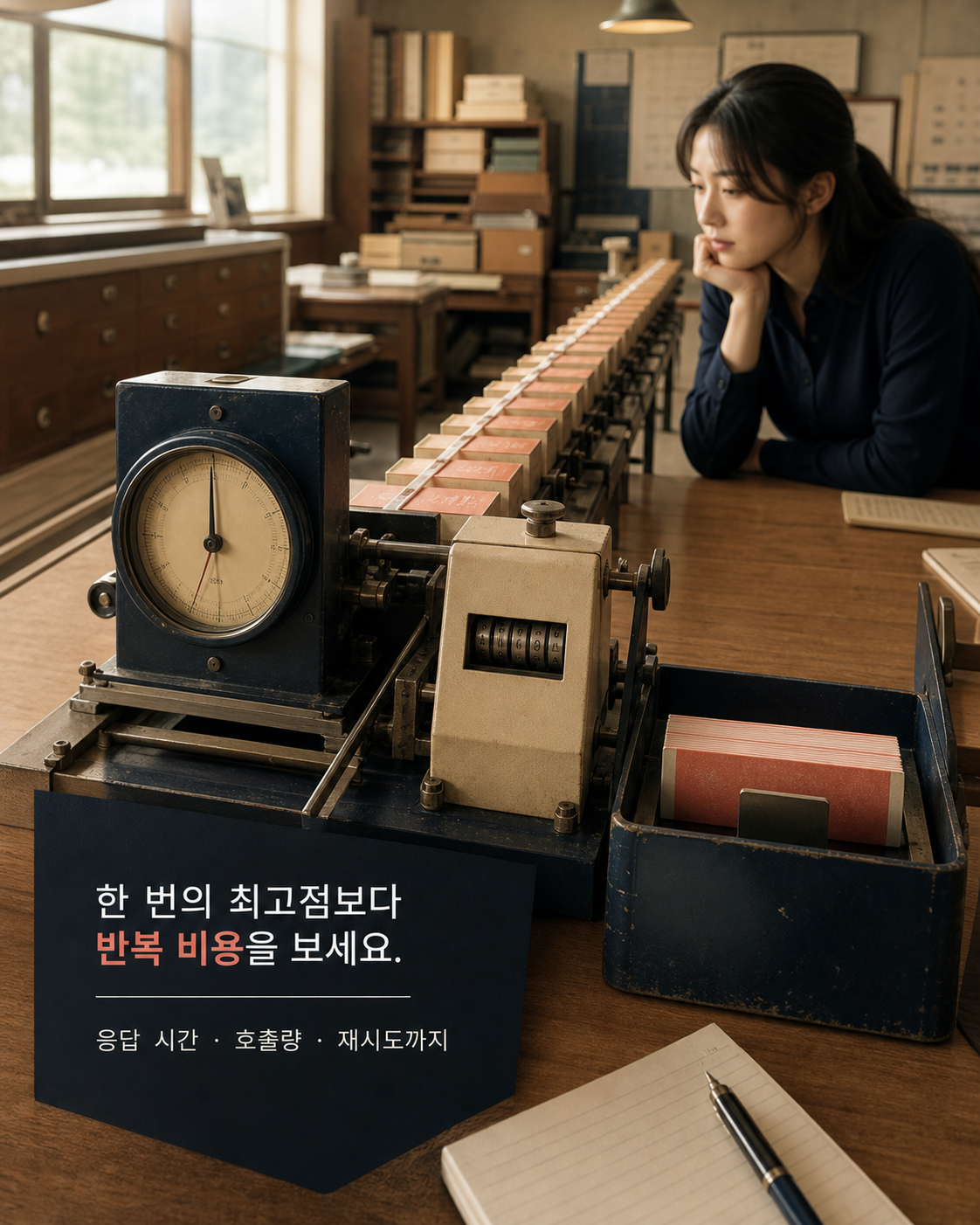 반복 실행 시간과 재시도 비용을 함께 기록하는 장면
