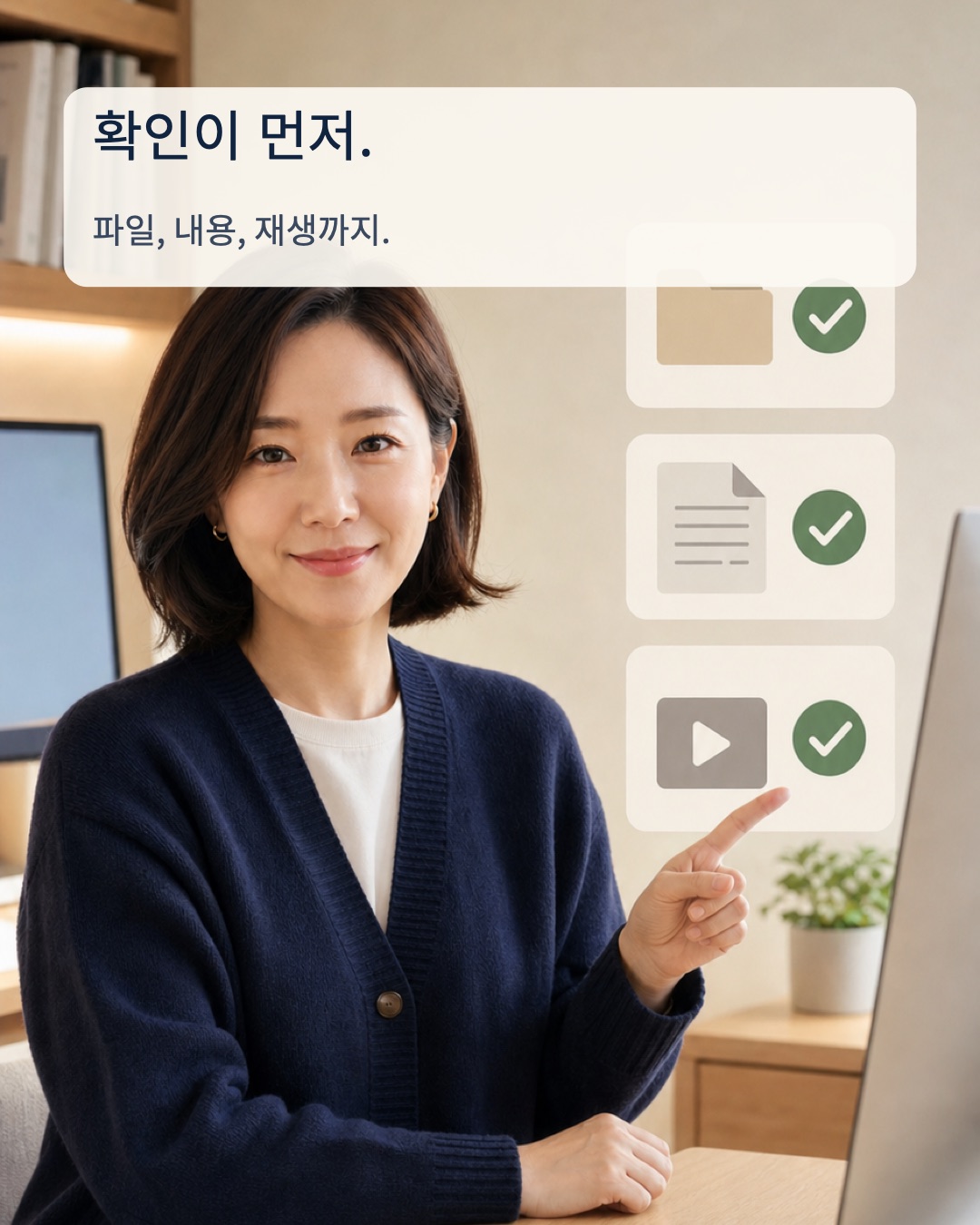 AI 작업 결과를 확인하는 장면