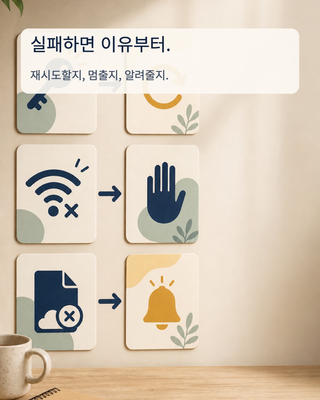 실패 이유와 다음 행동을 알리는 자동화