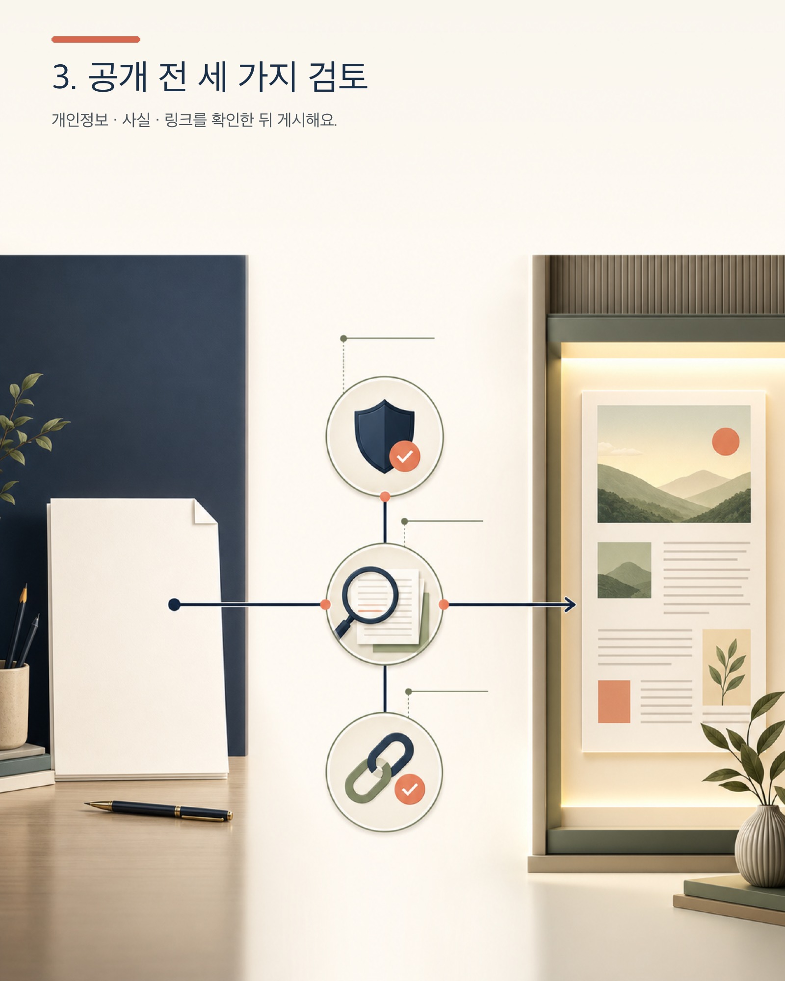공개 게시 전 개인정보 사실 링크 검토