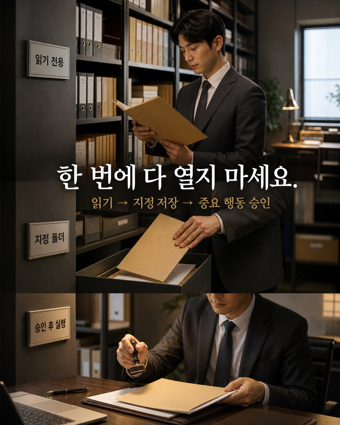 읽기 전용 지정 폴더 중요 행동 승인으로 넓히는 장면